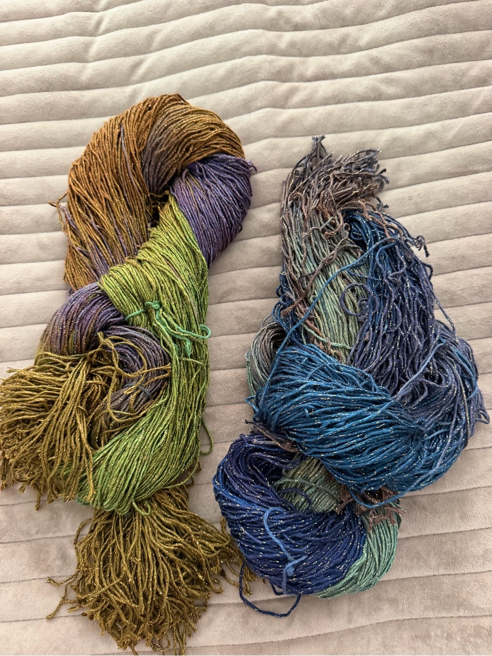 Blue heron 60” strand bundles Hand-Dyed Multicolor Yarn Bundle